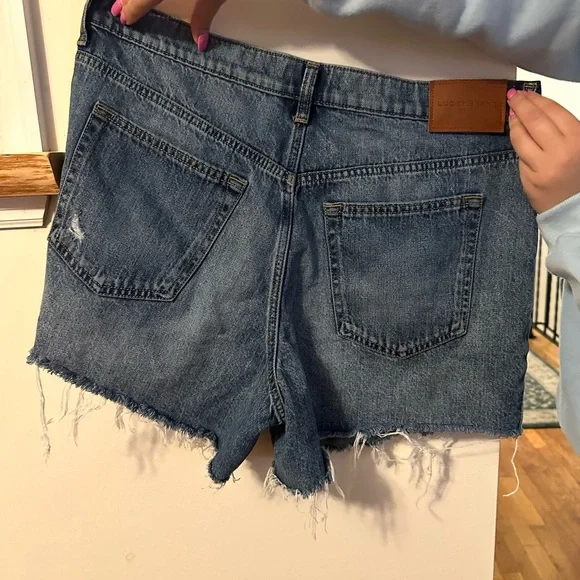 Lucky Brand Women's Ripped Jean Shorts - Light Blue - Picture 5 of 7